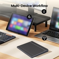 Souris sans fil ergonomique rechargeable JOMAA à trois modes de connexion, pavé tactile optique, gestes multifonctions pour ordinateur portable et ordinateur de bureau