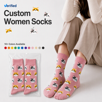 Chaussettes Jacquard Confortables pour Femmes, Couleur Personnalisée, Logo Personnalisé, Motif Chat Cartoon, Chaussettes en Coton Peigné Tricoté pour la Vie Quotidienne