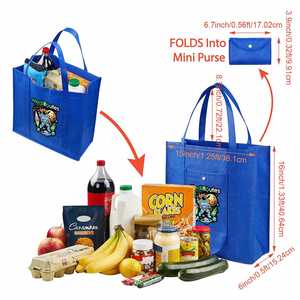 Bolsa de tela reutilizable, bolsa de compras ecológica impresa personalizada con asas, bolsa promocional para supermercado y uso diario - Product Image 2