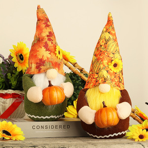 Nuovi Ornamenti a Forma di Zucca Senza Volto in Plastica per il Festival del Raccolto di Ringraziamento - Product Image 1