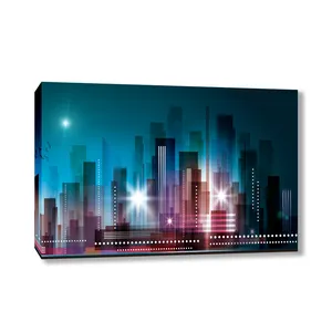 Individuelle Leinwand LED Pop-Design Wandkunst Heimdekoration Bilder mit Nachtkulisse