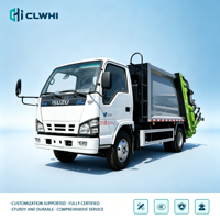 Camion compact Isuzu 4x2 pour le ramassage des déchets, 6 m³ Green Lifter, camion compacteur de déchets pour la ville, camion à ordures municipales