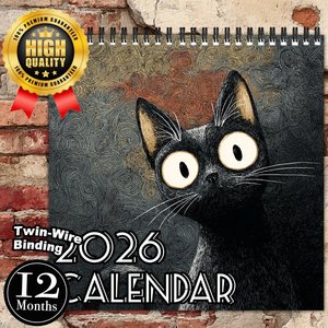 <span class=keywords><strong>Calendrier</strong></span> mural spirale 2026 personnalisé pour chat, calendriers suspendus en papier offset épaissi, cadre photo écologique et horloge amusante quotidienne - Product Image 4