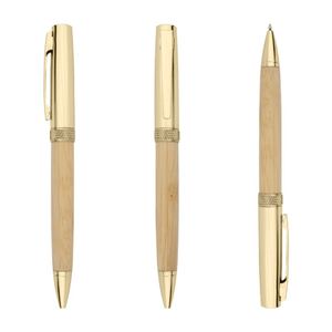 Nouveauté - Stylo à bille en bambou recyclé - Acier inoxydable - Stylos à bille métalliques de haute qualité avec logo personnalisé - Product Image 5