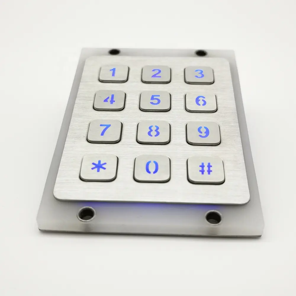 LED 12 מפתח כפתור עמיד למים פלדה קופה מערכת בטוח פיננסי ציוד מקלדת הנומרית