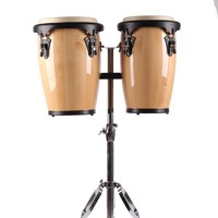 AOOLOO Orff Percussion Instrument Conga 8+ 9inch Drum Set Stand Wooden Cowhide Material Model JDB-108N for Children's Musical