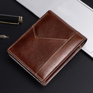 Everyday Use Vintage Oil Wax Cowhide <b>RFID</b> Anti-Magnetic Anti-Theft European and American Genuine Leather Men's <b>Wallet</b> - Product Image 6
