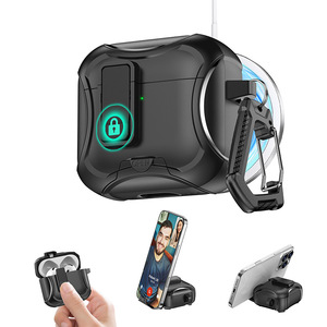 Soporte de teléfono protector anticaída de lujo para <span class=keywords><strong>AirPods</strong></span> <span class=keywords><strong>Pro</strong></span> 2 funda de TPU de parachoques de armadura funcional con llavero y funda para auriculares - Product Image 1
