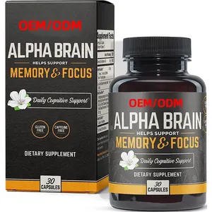 Concentration Brain Booster Memory Support 30 Count Premium Nootropic Brain Supplement Caffeine-Free Focus Capsules For Concentration