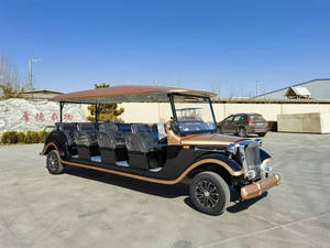 Voiture <span class=keywords><strong>de</strong></span> patrouille électrique rétro blanche 11 places avec carrosserie en acier, marque RENQI, pour les zones touristiques et les navettes hôtelières - Product Image 5
