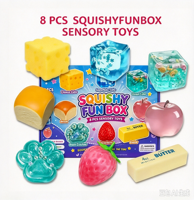 Nouvelle boîte mystère en PVC souple, lot de 8, série mystère, jouets anti-stress compressibles, jouet de décompression à presser, échelle 1/65