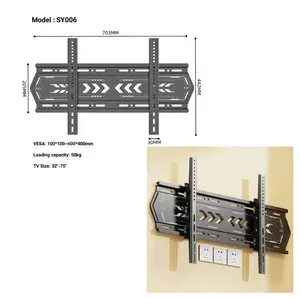 Support TV universel fixe à mouvement complet support mural TV caché pour support 32-65