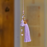 Pendentif en gourde laquée grand format du Temple Lingyin, avec cordon à pompon tressé à la main, chaîne de téléphone portable, création culturelle et artistique