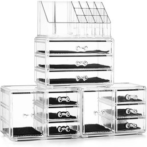 Lớn Acrylic Trang Điểm Organizer Acrylic Mỹ Phẩm Lưu Trữ Ngăn Kéo Và Trang Sức Hiển Thị Hộp Với 12 Ngăn Kéo - Product Image 1