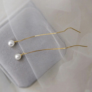 Orecchini a Catena con Perle Simulate per Donne, Gioielli Eleganti e Delicati per l'Uso Quotidiano - Product Image 5