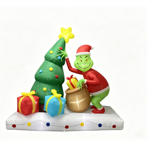 <span class=keywords><strong>Grinch</strong></span> Gonfiabile di 2,4 Metri con Albero di Natale e Pacchi Regalo per Decorazioni Esterne, con Luci LED Integrate - Product Image 3