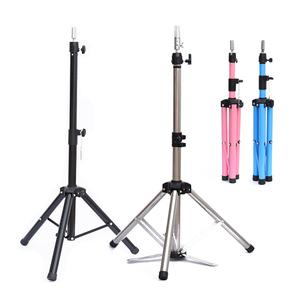 65inch High Foot Metal Adjustable Wig Stand Tripod Colorful Mannequin <b>Head</b> Tripod for Wig Making <b>Hairdressing</b> Practice - Product Image 2