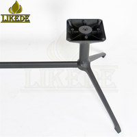 Base de table basse d'extérieur en aluminium noir à 4 pieds