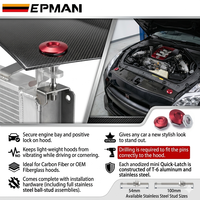 EPMAN 1,25 Zoll 32mm Universal Billet Aluminium Druckknopf-Motorhaubenverschluss-Kit Schnellverschluss-Clip für BMW JDM Rennwagen