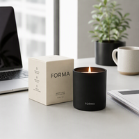 Boîte à bougies personnalisée en papier grainé imprimé, design moderne 3oz, vente en gros, logo personnalisé, design minimaliste, durable, écologique, sur mesure