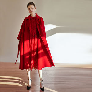 Cappotti di alta qualità in Cashmere solido per le donne elegante di lusso invernale fatto a mano lungo personalizzato cappotto di lana - Product Image 5