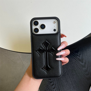 Custodia in Pelle per <span class=keywords><strong>iPhone</strong></span> 17 Air <span class=keywords><strong>con</strong></span> Design 3D Trendy a Croce in Rilievo, Compatibile <span class=keywords><strong>con</strong></span> <span class=keywords><strong>iPhone</strong></span> 13 14 15Pro Max Heart 16 Plus - Product Image 2