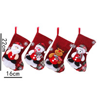 Chaussettes de Noël en peluche à suspendre, ornements en tissu polyester, décorations de luxe pour la maison et les fêtes, fournitures cadeaux personnalisées en gros