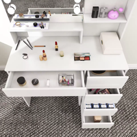 Meubles de chambre à coucher Ensemble table de toilette de maquillage Commode moderne Coiffeuse de luxe avec miroir et tiroirs