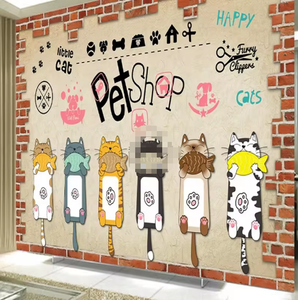 Fond d'écran auto-adhésif de dessin animé Anime mignon chat et <span class=keywords><strong>chien</strong></span> - Product Image 3