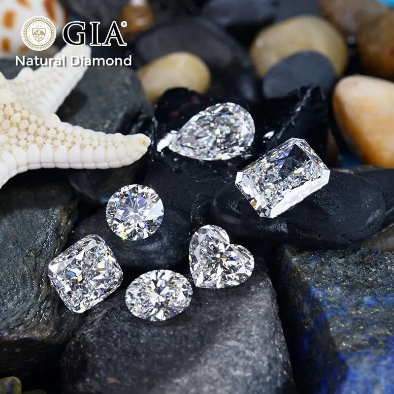 Sıcak satış doğal elmas GIA sertifikası DEG renk VVS yuvarlak parlak kesim 0.5 karat 1 karat 2 karat güney afrika elmas