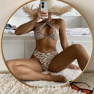 Traje de Baño Personalizado para Mujer, Bikini Bandeau de 1 Pieza, Liso/Con Puntos/Estampado, Servicio OEM, Logotipo Frontal, Tirantes en V, Espalda Descubierta, Transpirable - Product Image 5