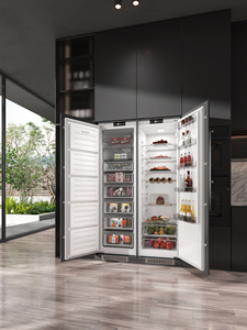 Réfrigérateur-congélateur intégré avec compresseur, capacité de 529 litres, dissipation thermique arrière, affichage, armoire ultra-fine, tiroir à ouverture par le haut - Product Image 1