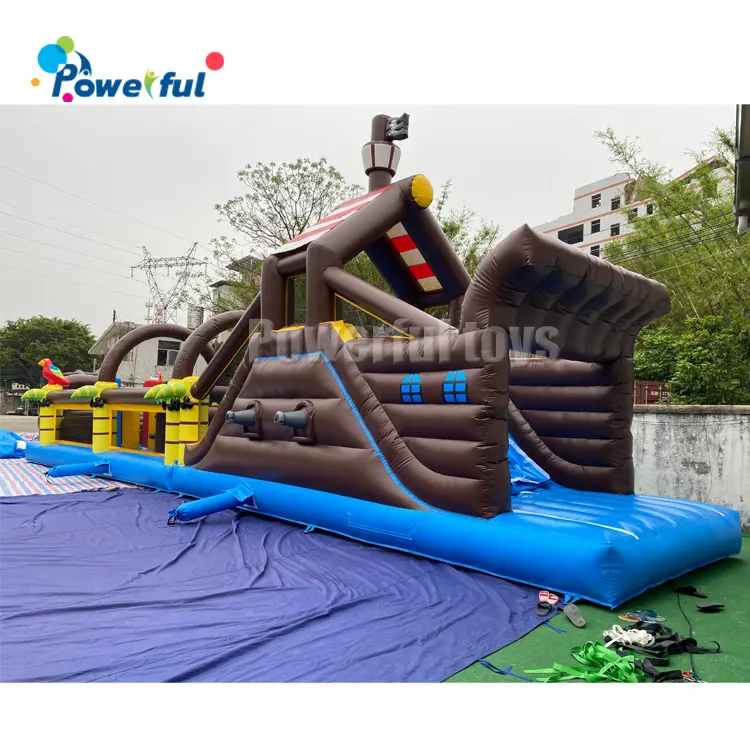 Commercial Inflatable Pirate เรือ Combo BOUNCE House อุโมงค์ยาวอุปสรรค