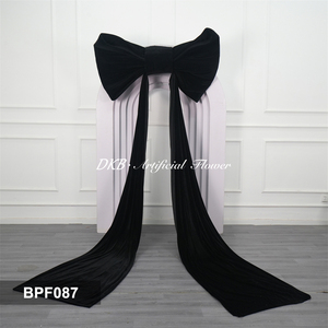Nouveauté : Décoration murale géante en velours artificiel noir avec nœud pour toile de fond de mariage et événements - Product Image 2