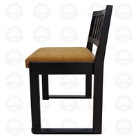 Silla de Comedor Moderna de Madera con Asiento Tapizado en Tela, Estilo Japonés, Muebles para Restaurante