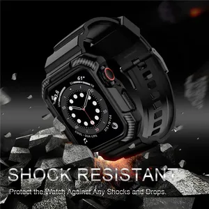 Correa Resistente Compatible con Apple Watch Series 9/8/7/6/5/4/3/2/1 con Funda Protectora 45 44 49mm Correa de TPU para Reloj - Product Image 4