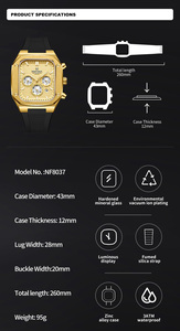 Montre-bracelet à quartz de luxe pour homme Naviforce 8037 en stock, 1 pièce, logo personnalisé, 50 pièces, fabricant d'usine OEM ODM, cadran de luxe - Product Image 5
