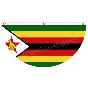 New Sao <strong>Tome</strong> and Principe Semi Circle Fan Banner Half Moon Hanging Flag With Brass Grommets for Patio Balcony Wall Party Decor - Product Image 6
