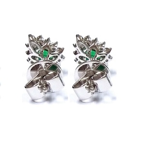 Haute qualité Émeraude en forme de Poire Bijoux Merveilleux Design Classique 18k Or blanc SI Diamant Boucles D'oreilles Pour Donna - Product Image 3