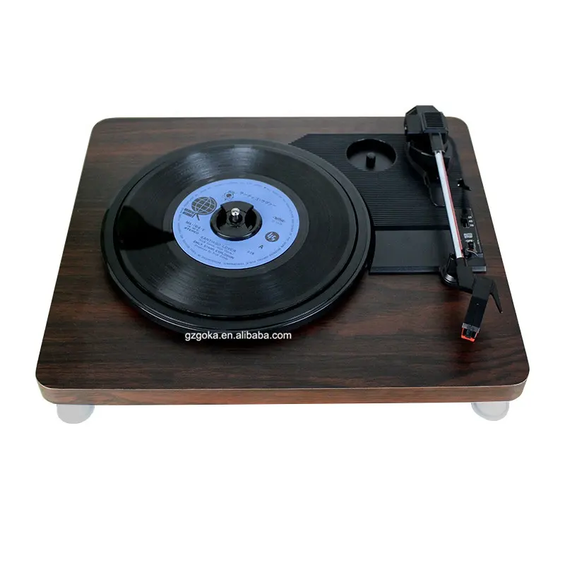 TOCADISCOS de gramófono antiguo, reproductor de discos de 3 velocidades, audio de vinilo con salida RCA R/L 3,5mm