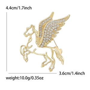 Broche de Aleación con Diseño de Caballo Volador, Moderno <span class=keywords><strong>y</strong></span> Creativo, para Trajes de Hombre <span class=keywords><strong>y</strong></span> Mujer, Venta Caliente de Fábrica - Product Image 2