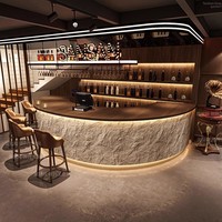 Comptoir de bar moderne en bois massif, bureau de réception rond pour bar à domicile, hôtel, centre commercial et restauration - Yimutang