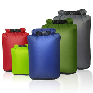 210T Polyester Dry <b>Bag</b> Set Multipack Colorful Lightweight Roll Top Sacks with D Ring Rectangular Base for Camping Boating Travel - Product Image 1