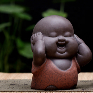 Adornos de cerámica china de 6*8cm, artículos, accesorios de arcilla gorda, cerámica, pequeño monje novato, té, mascota, joven <span class=keywords><strong>Buda</strong></span> sonriente - Product Image 5