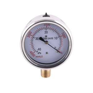 Suministro al por Mayor de Manómetros de Diafragma de Vacío Llenos de Aceite de 100 mm, 63 mm Semi-Acero con Conectores de Cobre, Carcasa de Acero Inoxidable 304 - Product Image 1