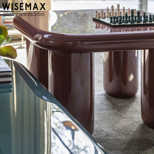 WISEMAX mobili Nordic Hotel di lusso Lobby <span class=keywords><strong>divano</strong></span> <span class=keywords><strong>tavolino</strong></span> lucido pittura in legno quadrato caffè tavolini da tè <span class=keywords><strong>per</strong></span> soggiorno - Product Image 6