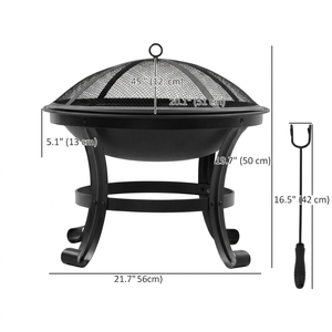 Petit foyer extérieur pour brûler du bois, idéal pour la cour, le balcon, le camping et les pique-niques - Product Image 2