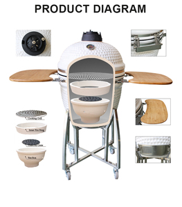 SEB Kamado 21 İnç Modern Seramik Kömürlü Füme Izgara Elektronik Ateşleme Yapışmaz Yüzeyli Açık Hava Barbeküsü Taşınabilir Kamp İçin - Product Image 2