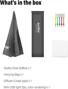 Godox SB-<span class=keywords><strong>UBW</strong></span> 120cm Parapluie Octogone Softbox Kit Réflecteur avec Sac de Transport pour Portrait ou Photographie de Produits - Product Image 3