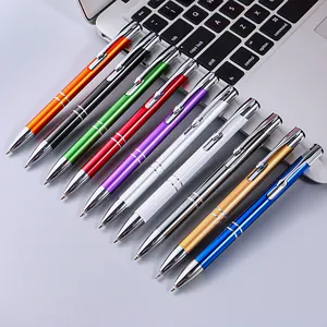 SHULI Penna 1.0MM 뜨거운 판매 좋은 품질 럭셔리 이그 제 큐 티브 금속 볼 포인트 펜 로고 금속 선물 펜 볼펜